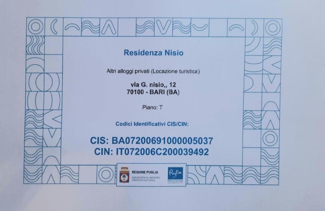 Residenza Nisio Βίλα Μπάρι Εξωτερικό φωτογραφία